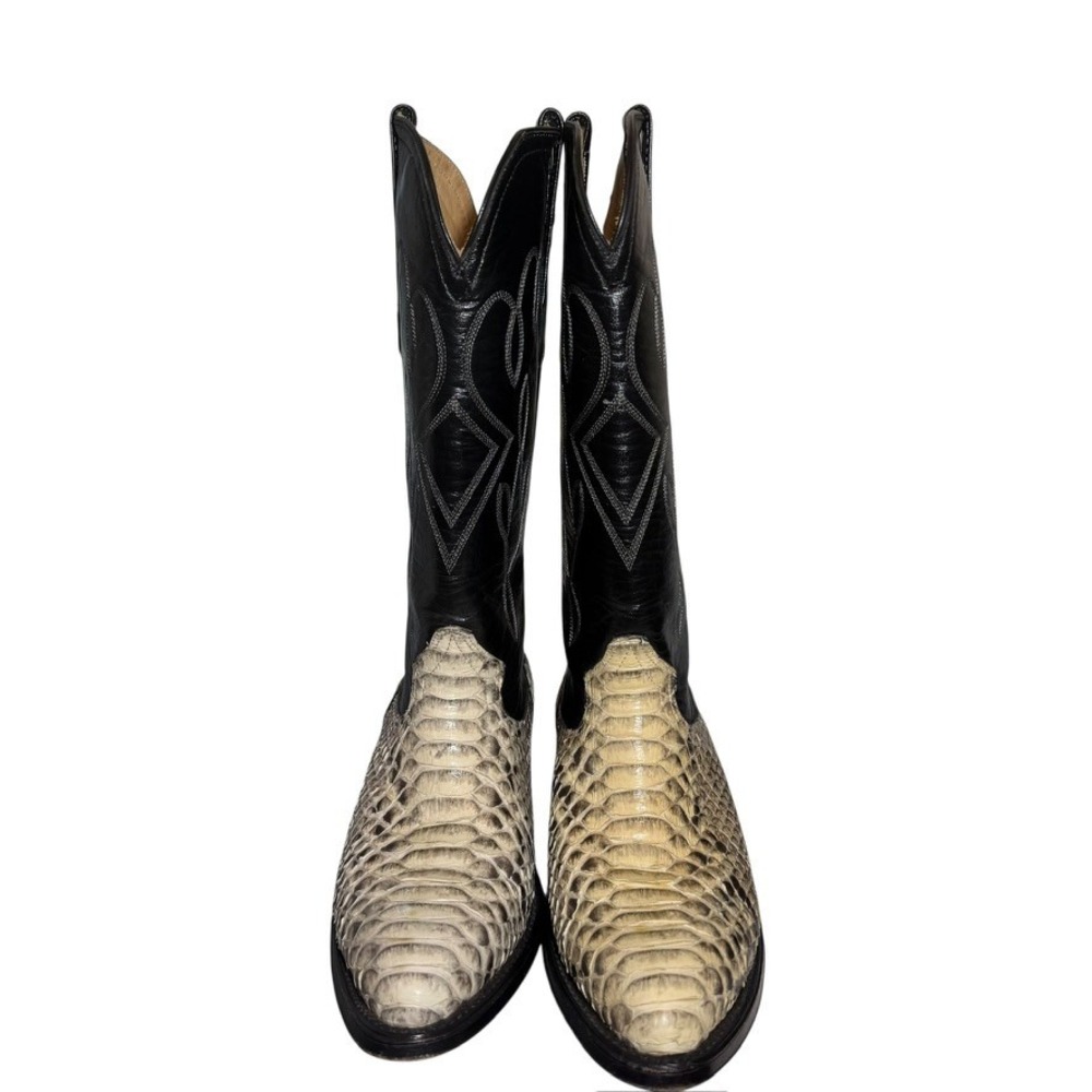 Corral Mens Black Leather Genuine Python Snakeski… - image 3
